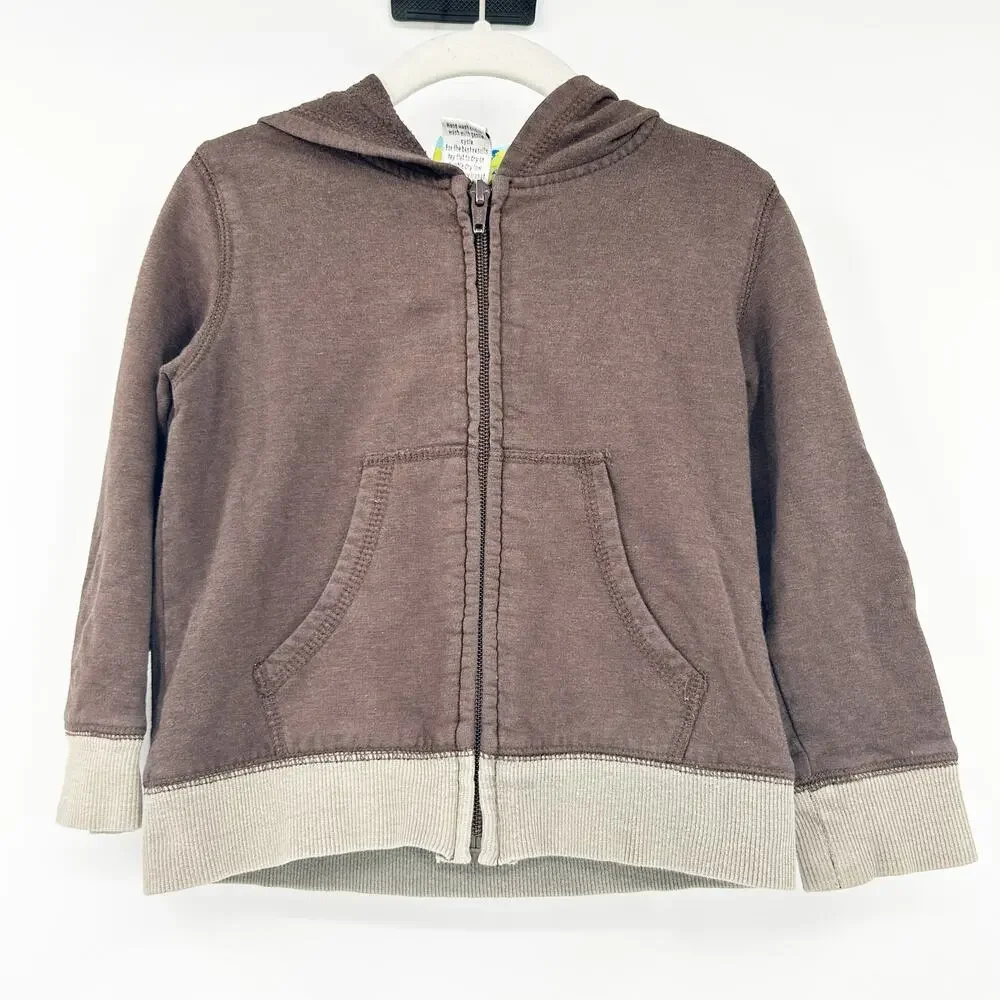 Kicky Pants Toddler Boys Bamboo Pocket Full Zip Hoodie Sweatshirt Size 2T Brown‎